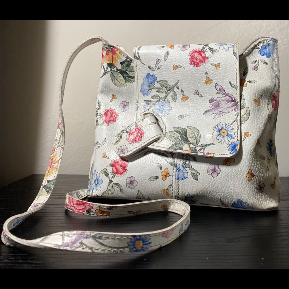 Floral Leather Crossbody Bag